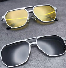Load image into Gallery viewer, Lunettes de vision nocturne pour hommes, lunettes de conduite de jour et de nuit, lunettes de soleil polarisées vintage