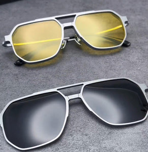 Lunettes de vision nocturne pour hommes, lunettes de conduite de jour et de nuit, lunettes de soleil polarisées vintage